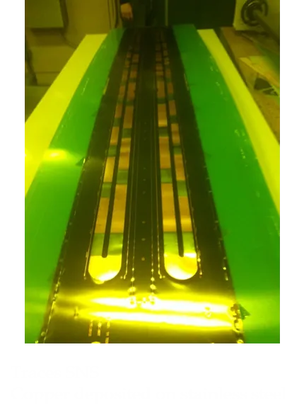 Traces SNS -Copper deposited on stainless steel